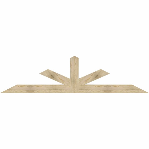 Ekena Millwork Saratoga Rough Sawn Timber Gable Bracket, Douglas Fir, 108"W x 27"H x 4"D x 6"F, 6/12 Pitch GBW108X27X0406SAR00RDF - main